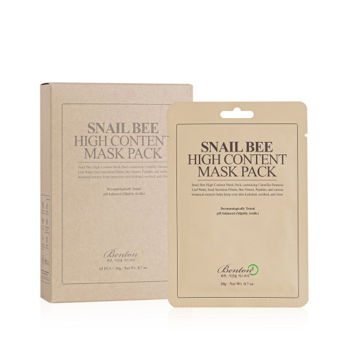 Маска з високим вмістом муцину равлика та бджолиного яду Benton Snail Bee High Content Mask Pack 20 мл