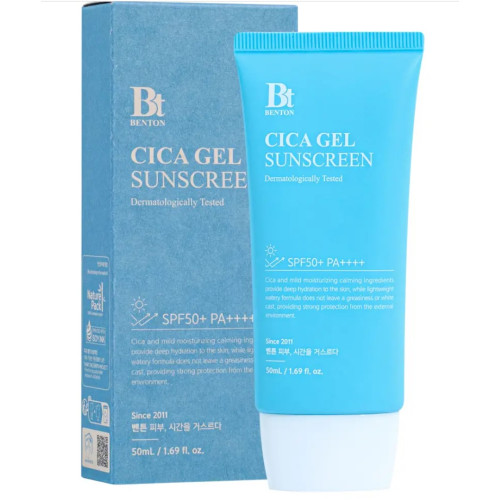 Зволожувальна сонцезахисна крем-сироватка з центелою SPF50+ PA++++ Benton CICA Gel Sunscreen Serum SPF50/PA++++ 50 мл
