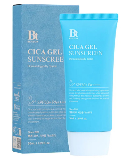 Зволожувальна сонцезахисна крем-сироватка з центелою SPF50+ PA++++ Benton CICA Gel Sunscreen Serum SPF50/PA++++ 50 мл