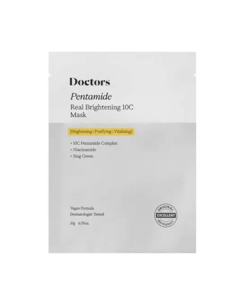 Тканинна маска для освітлення та рівного тону шкіри Doctors Pentamide Real Brightening 10C Mask 20 г