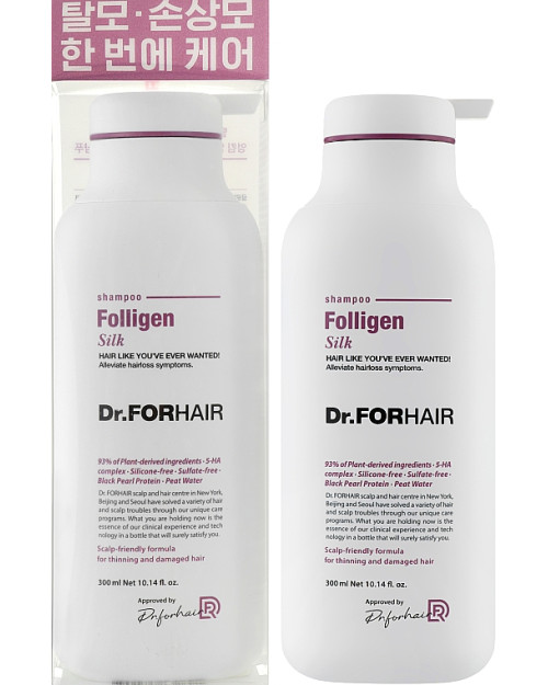 Шампунь для сухого та пошкодженого волосся Dr.FORHAIR Folligen Silk Shampoo 300 мл