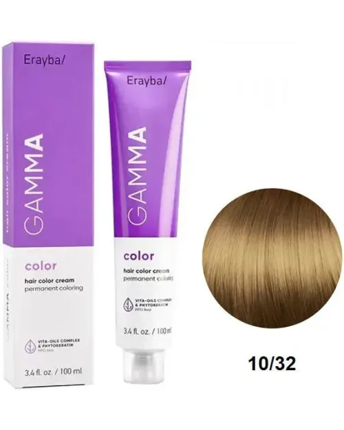 Стійка крем-фарба для волосся ERAYBA Gamma Color 10/32