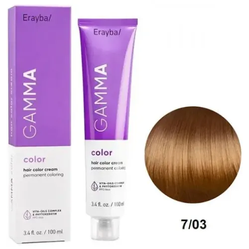 СТІЙКА КРЕМ -ФАРБА ДЛЯ ВОЛОССЯ ERAYBA GAMMA COLOR CREAM 7/03