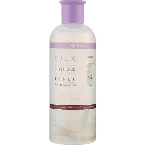 Освітлювальний тонер з молочним екстрактом Farmstay Visible Difference White Toner Milk 350мл.
