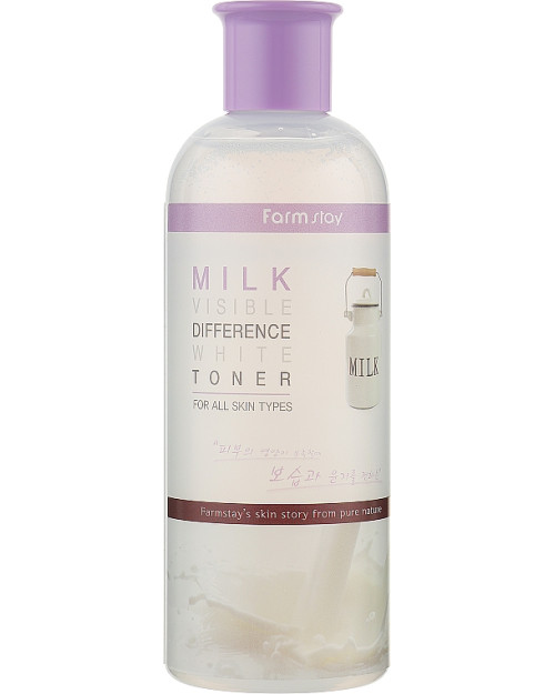 Освітлювальний тонер з молочним екстрактом Farmstay Visible Difference White Toner Milk 350мл.