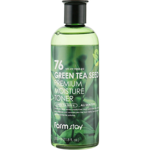 Зволожувальний тонер для обличчя FarmStay 76 Green Tea Seed Premium Moisture Toner 350 мл.