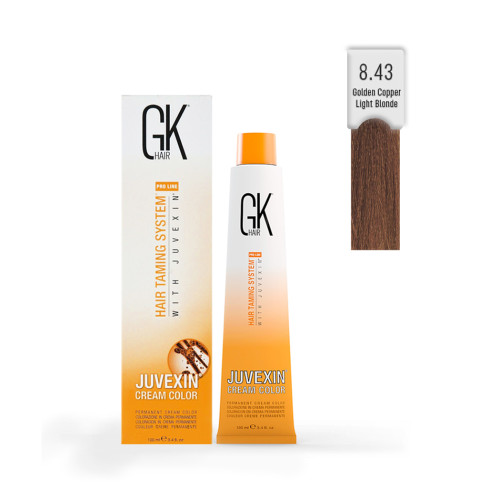 Стійка фарба для волосся Global Keratin Juvexin Cream Color №8.43 100мл.