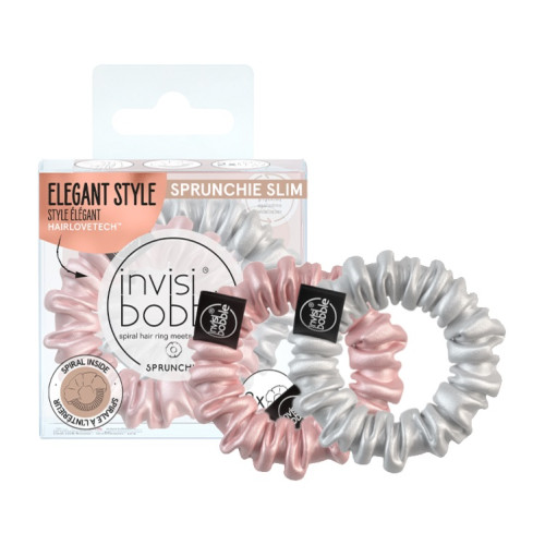 Резинка-браслет для волосся Invisibobble Sprunchie Slim Bella Chrome 2 шт