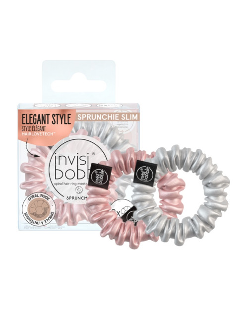 Резинка-браслет для волосся Invisibobble Sprunchie Slim Bella Chrome 2 шт
