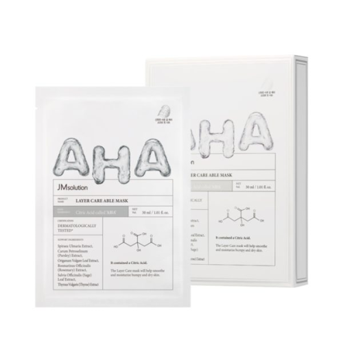 Тканинна маска з АНА кислотою 30мл,1 шт JM SOLUTION LAYER CARE ABLE MASK 1PCS