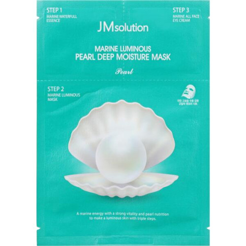 Трикроковий набір для сяйва шкіри JMsolution Marine Luminous Pearl Balancing Mask (essence/1.5ml + mask/30ml + cr/1.5ml)
