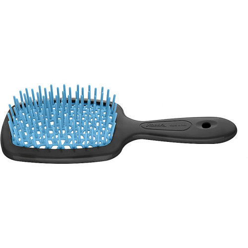 Щітка для волосся Janeke Superbrush With Soft Moulded Tips чорна з голубим