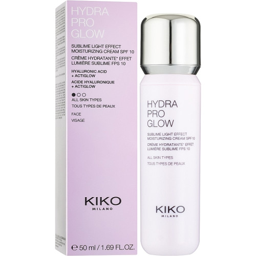 Зволожувальний флюїд для обличчя, що додає сяйво Kiko Milano Hydra Pro Glow SPF 10 50 мл