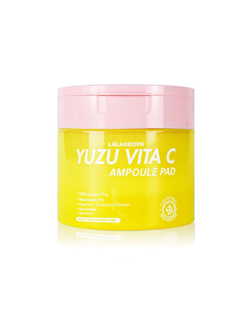 Освітлюючі пади з екстрактом юдзу та вітаміном С Lala Recipe Yuzu Vita C Ampoule Pad 80шт