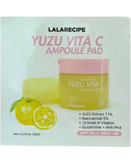 Освітлюючі пади з екстрактом юдзу та вітаміном С Lala Recipe Yuzu Vita C Ampoule Pad 1 шт