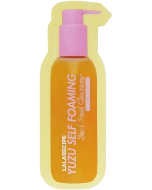 Освітлююча пінка для вмивання з екстрактом юдзу LaLa Recipe Yuzu Self Foaming 3in1 Cleanser 3 мл