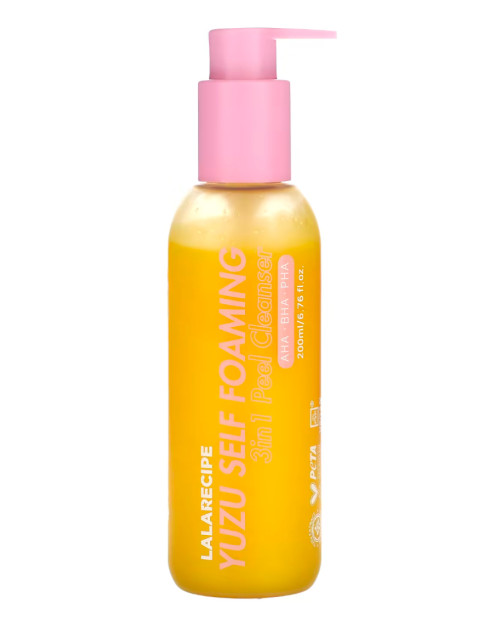 Освітлююча пінка для вмивання з екстрактом юдзу LaLa Recipe Yuzu Self Foaming 3in1 Cleanser 200 мл