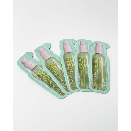 Пінка для вмивання з центеллою та насінням коноплі LaLa Recipe Hempseed Mild Cica 3in1 Cleanser 3 мл