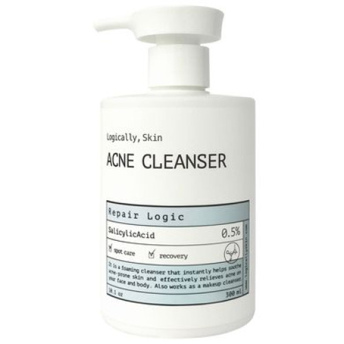 Очищувальний засіб для шкіри обличчя та тіла з акне Logically, Skin Skin ACNE Cleanser 300 мл