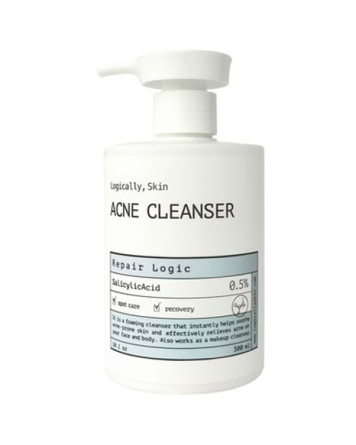 Очищувальний засіб для шкіри обличчя та тіла з акне Logically, Skin Skin ACNE Cleanser 300 мл