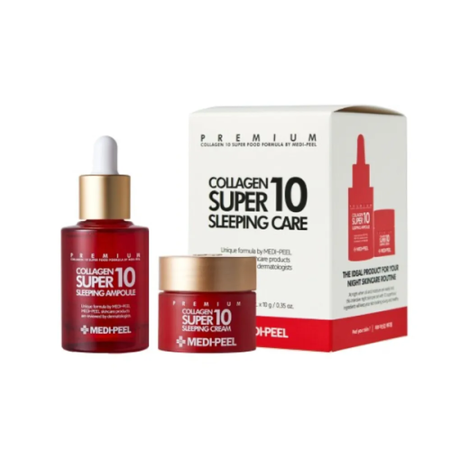 Набір міні сироватка та крем для обличчя з колагеном та пептидами MEDI PEEL COLLAGEN SUPER 10 SLEEPING CARE SET 10мл+30мл