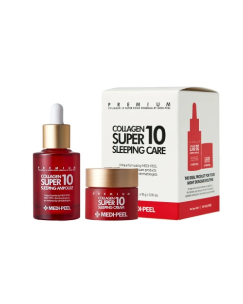 Набір міні сироватка та крем для обличчя з колагеном та пептидами MEDI PEEL COLLAGEN SUPER 10 SLEEPING CARE SET 10мл+30мл