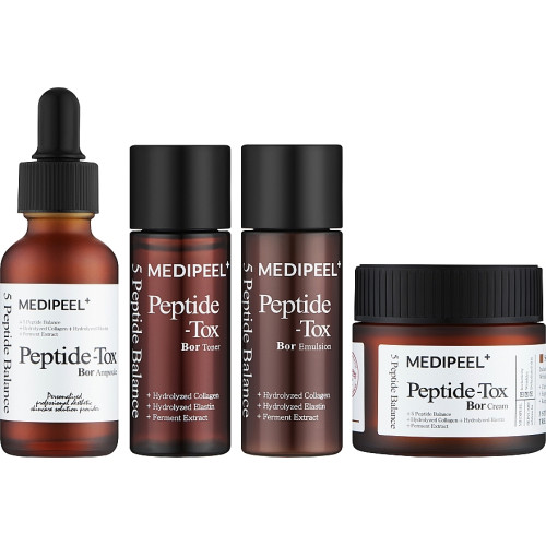  Набір MEDIPEEL Bor-Tox 5 Peptide Multi Care Kit (toner/30ml + emulsion/30ml + ser/30ml + cr/50g)  