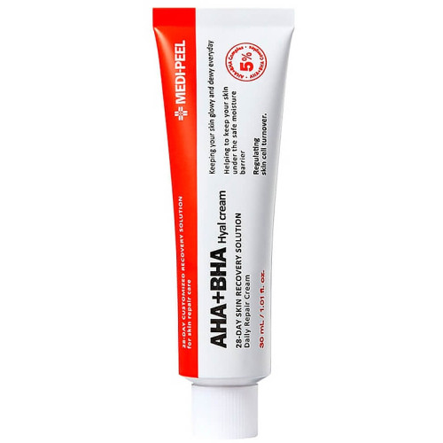 Відновлюючий крем-пілінг із кислотами та пептидами Medi-Peel AHA BHA 28 Days Hyal Cream 30 мл