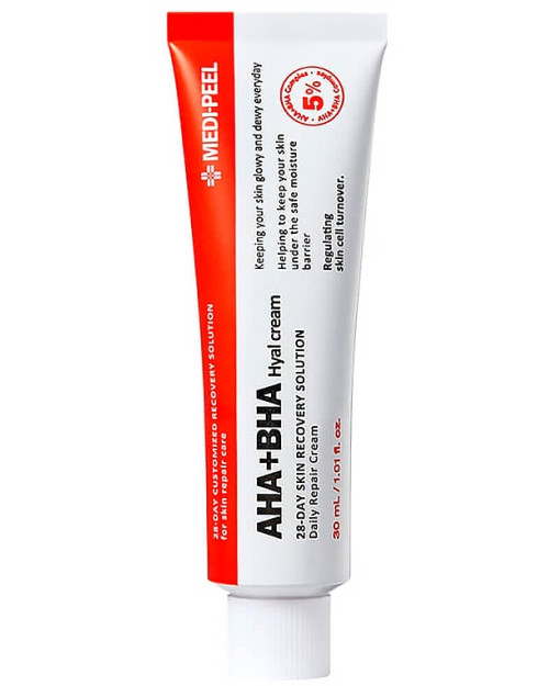 Відновлюючий крем-пілінг із кислотами та пептидами Medi-Peel AHA BHA 28 Days Hyal Cream 30 мл