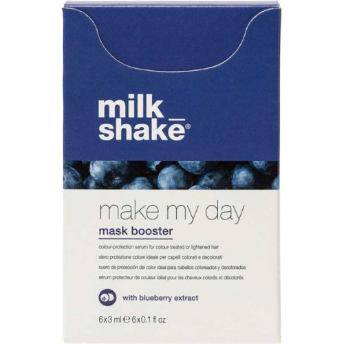 Сироватка з екстрактом чорниці для фарбованого та освітленого волосся Milk_Shake Make My Day Mask Booster Blueberry 6*3 мл