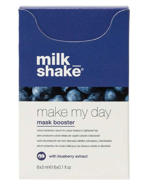 Сироватка з екстрактом чорниці для фарбованого та освітленого волосся Milk_Shake Make My Day Mask Booster Blueberry 6*3 мл