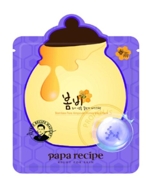 Тканинна маска для зменшення пор з екстрактом меду Papa Recipe Bombee Pore Ampoule Honey Mask Pack 25g