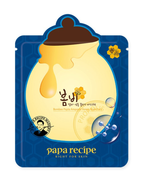 Зволожувальна тканинна маска з пептидами та екстрактом меду Papa Recipe Bombee Pepta Ampoule Honey Mask Pack 25g