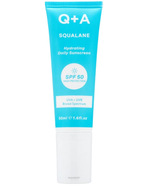 Зволожуючий сонцезахисний крем для обличчя Q+A Squalane Hydrating Daily Sunscreen 50ml