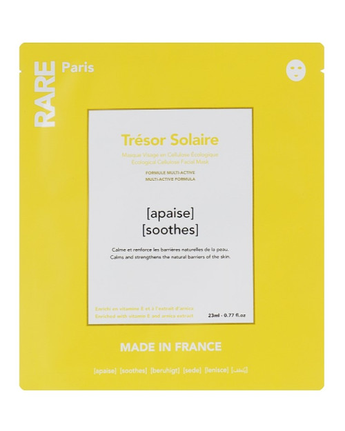 Заспокійлива маска для обличчя з вітаміном Е та екстрактом арніки Rare Paris Trésor Solaire 1 шт