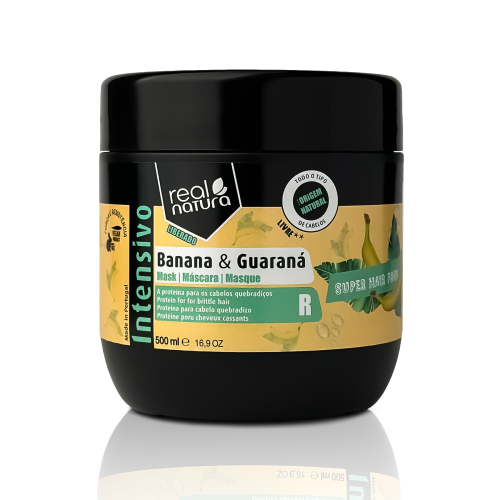 Маска для ламкого та слабкого волосся Real Natura SUPER HAIR FOOD BANANA E GUARANÁ 500 мл