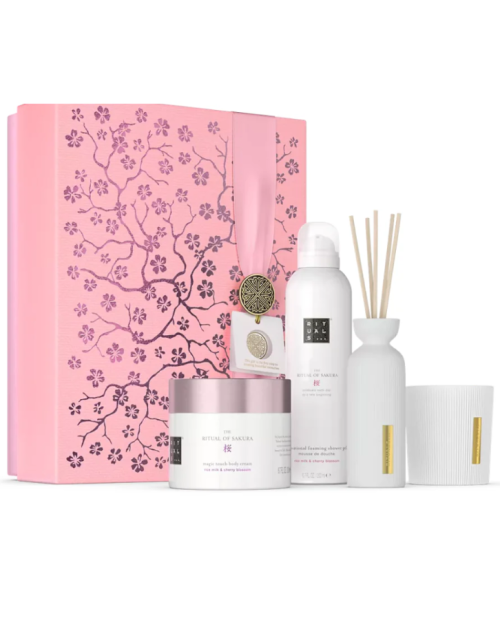 Набір Rituals The Ritual Of Sakura Set (sh/gel/200 ml + diffuser/70 ml + b/cr/200 ml + candle/140 g)