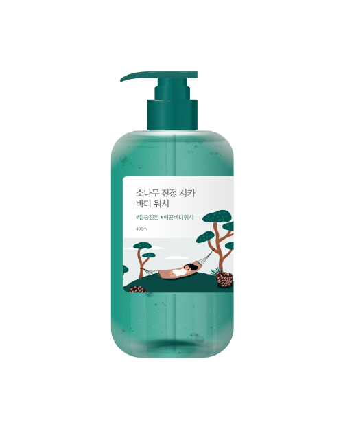 Заспокійливий гель для душу з екстрактом голок сосни ROUND LAB Pine Calming Cica Body Wash 400 ml