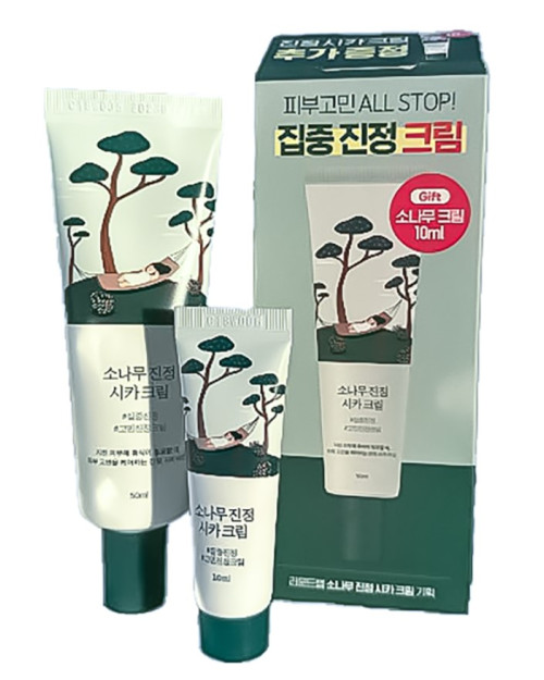 Cет 1+1 Заспокійливий крем з екстрактом голок сосни Round Lab Pine Calming Cica Cream 50 мл + 10 мл