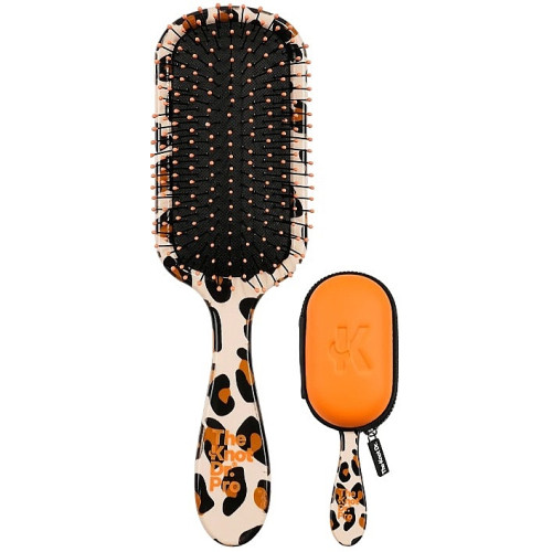 Щітка для волосся з чохлом, леопард The Knot Dr. The Patterned Pro Leopard With Orange Headcase