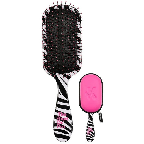 Щітка для волосся з чохлом, зебра The Knot Dr. The Patterned Pro Zebra With Pink Headcase