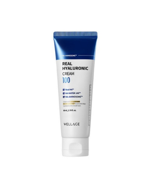 Зволожувальний крем з гіалуроновою кислотою, 80 мл – Wellage Real Hyaluronic 100 Cream