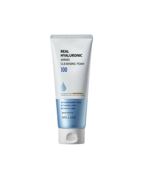 Пінка для вмивання з гіалуроновою кислотою, 150 мл – Wellage Real Hyaluronic Amino Cleansing Foam