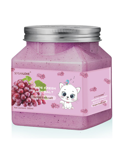Натуральний скраб для тіла з сіллю і маслом виноградних кісточок Sersanlove Grape Fresh Bath Salt, 500г