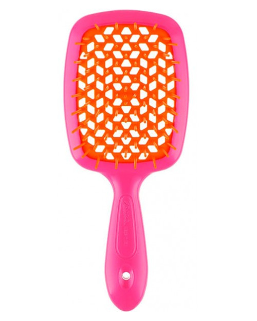 Щітка для волосся Janeke Superbrush With Soft Moulded Tips Рожева з оранжевим