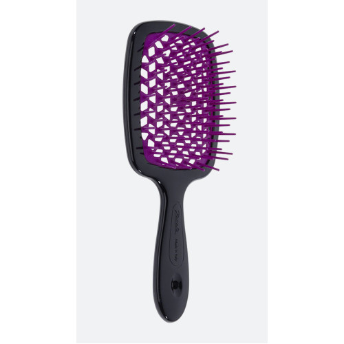 Щітка для волосся JANEKE SUPERBRUSH WITH SOFT MOULDED TIPS чорна з фіолетовим
