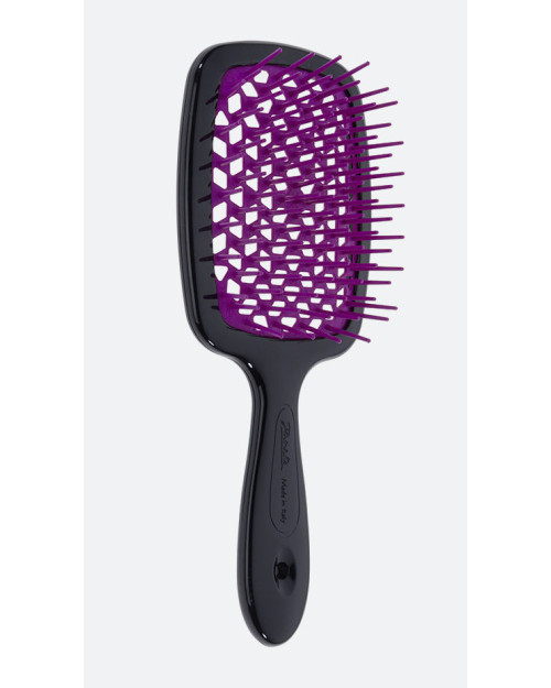 Щітка для волосся JANEKE SUPERBRUSH WITH SOFT MOULDED TIPS чорна з фіолетовим