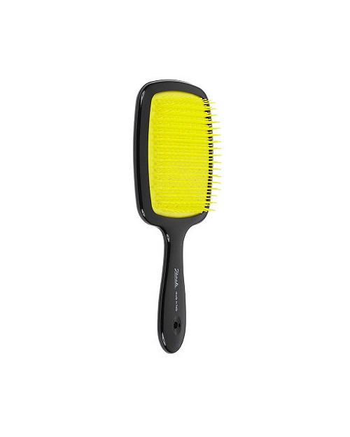 Щітка для волосся JANEKE SUPERBRUSH WITH SOFT MOULDED TIPS Чорна з жовтим