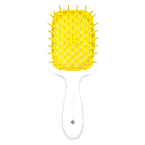 Щітка для волосся JANEKE SUPERBRUSH WITH SOFT MOULDED TIPS Біла з жовтим