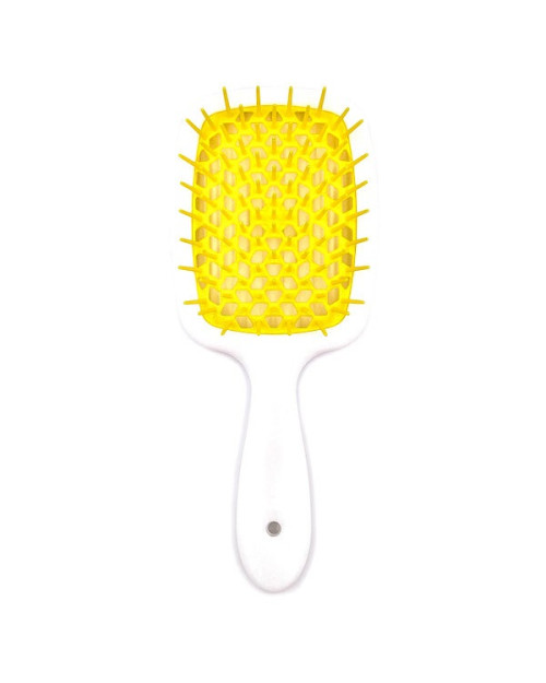 Щітка для волосся JANEKE SUPERBRUSH WITH SOFT MOULDED TIPS Біла з жовтим